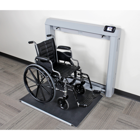 GRAHAM-FIELD Wheelchair Scale, Wall Mount, W/AC Adapter, Fold Down Platform 7550-AC